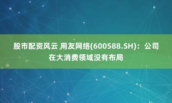 股市配资风云 用友网络(600588.SH)：公司在大消费领域没有布局